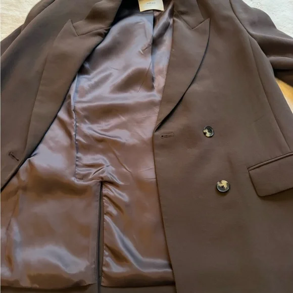 Brown Double-Breasted Women's Blazer - Picture 5 of 6